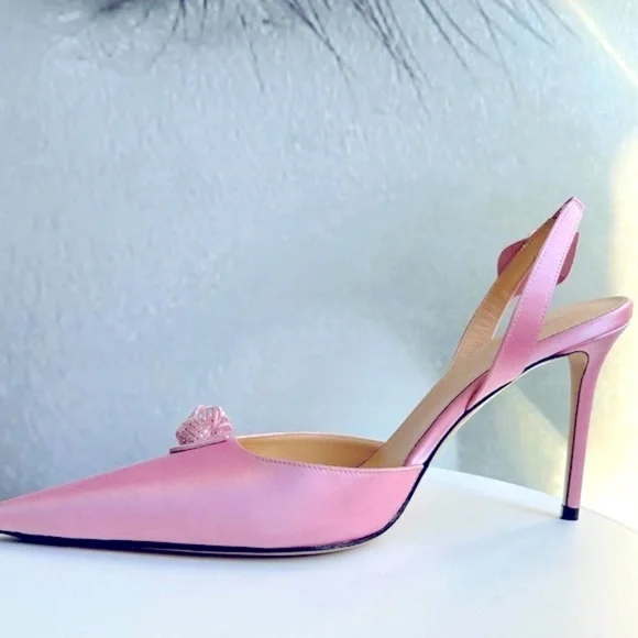 🌺 MACH & MACH🌺 Wonder Tulip Satin Slingback Pumps Size: 40 - Picture 5 of 17